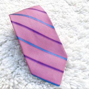 Robert Talbott Pink Silk Tie with Blue and Purple Stripes